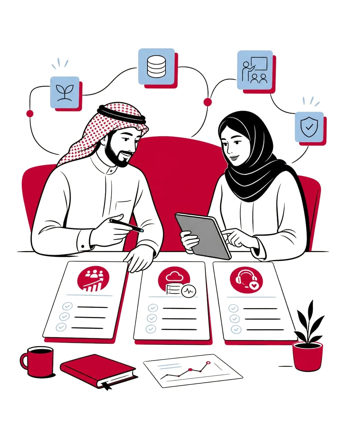 فريق تشغيل تعليمي يقارن باقات Eduraa واحتياجات النمو