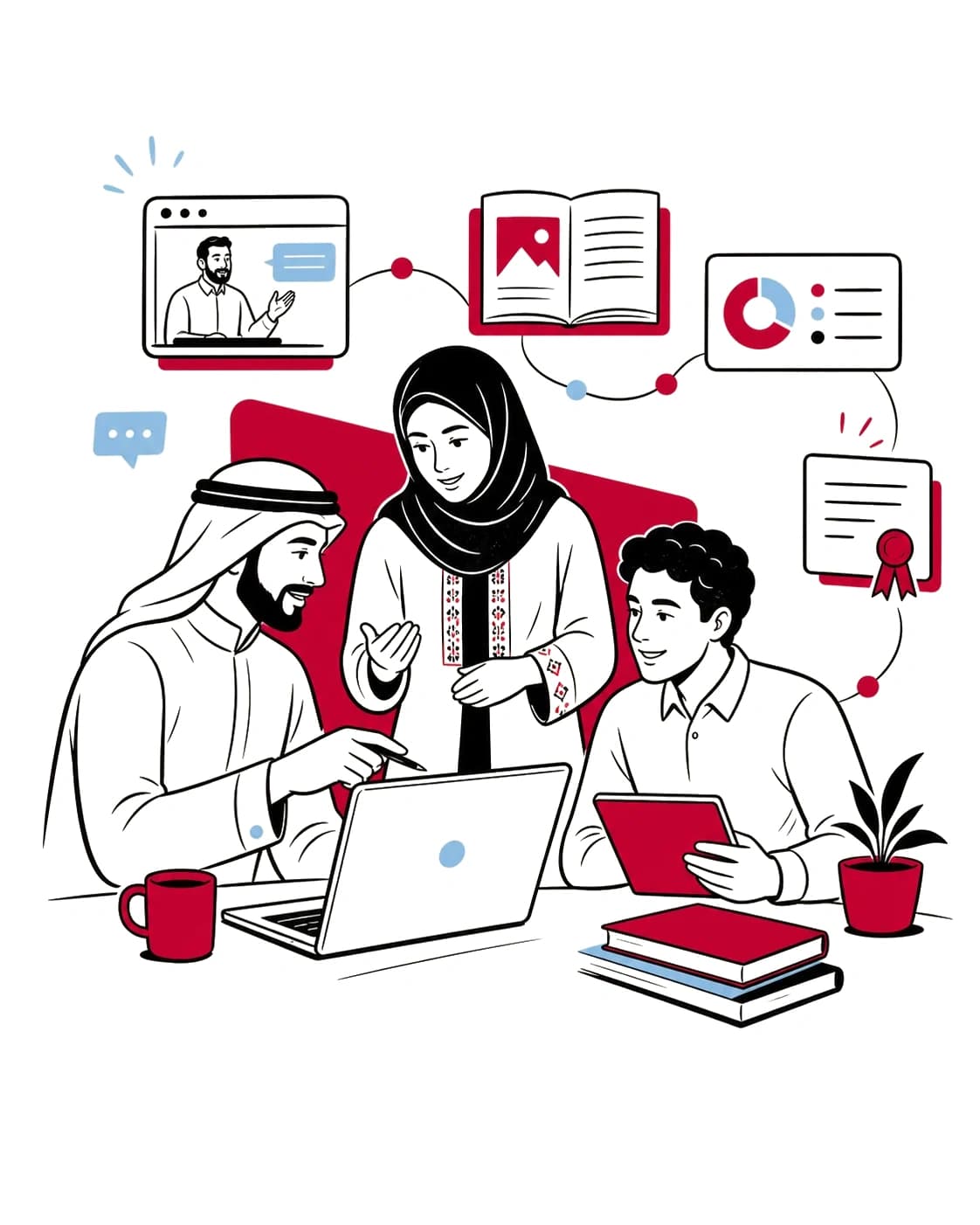 فرق تعليم ومتعلمون متصلون عبر منصة Eduraa